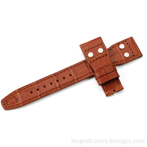 IW-12 Good Quality Handmade Brown leather watch with steel buckle